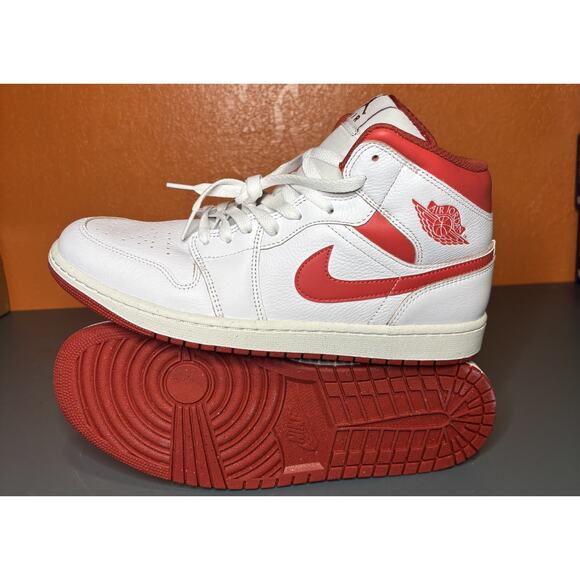 Jordan Other - Air Jordan 1 Mid SE White/Lobster Dune Red Sail FJ3458-160 Mens Size 11
